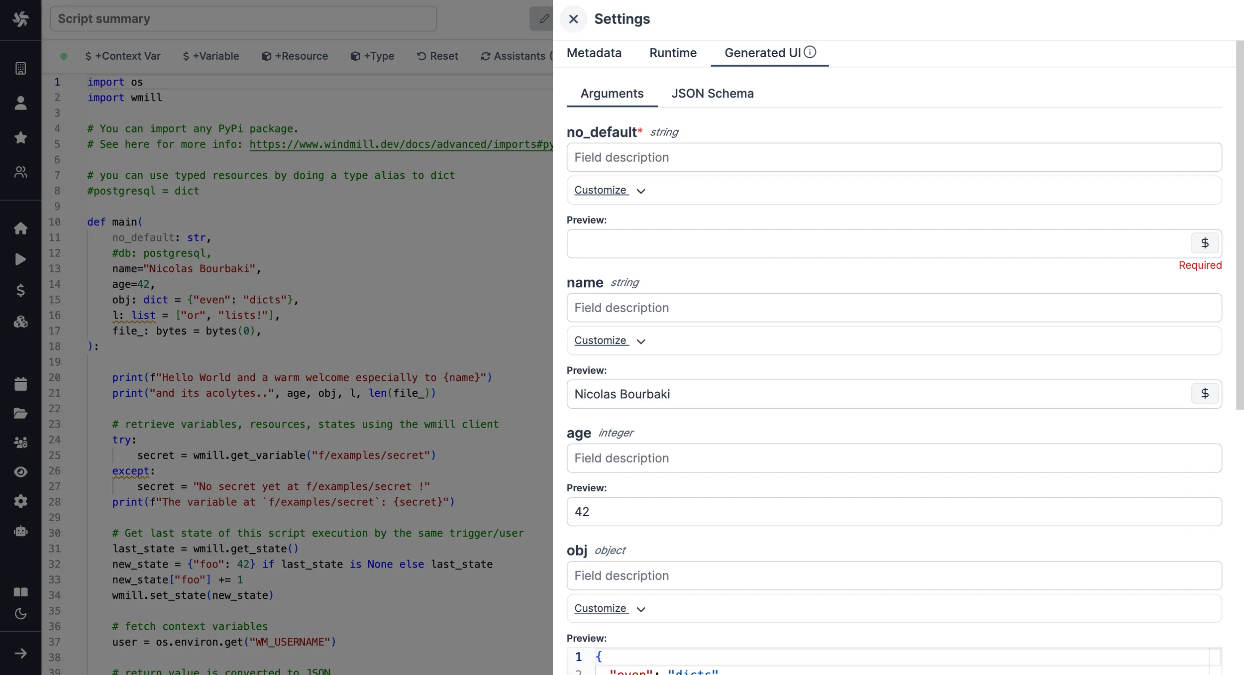 Advanced settings for Python